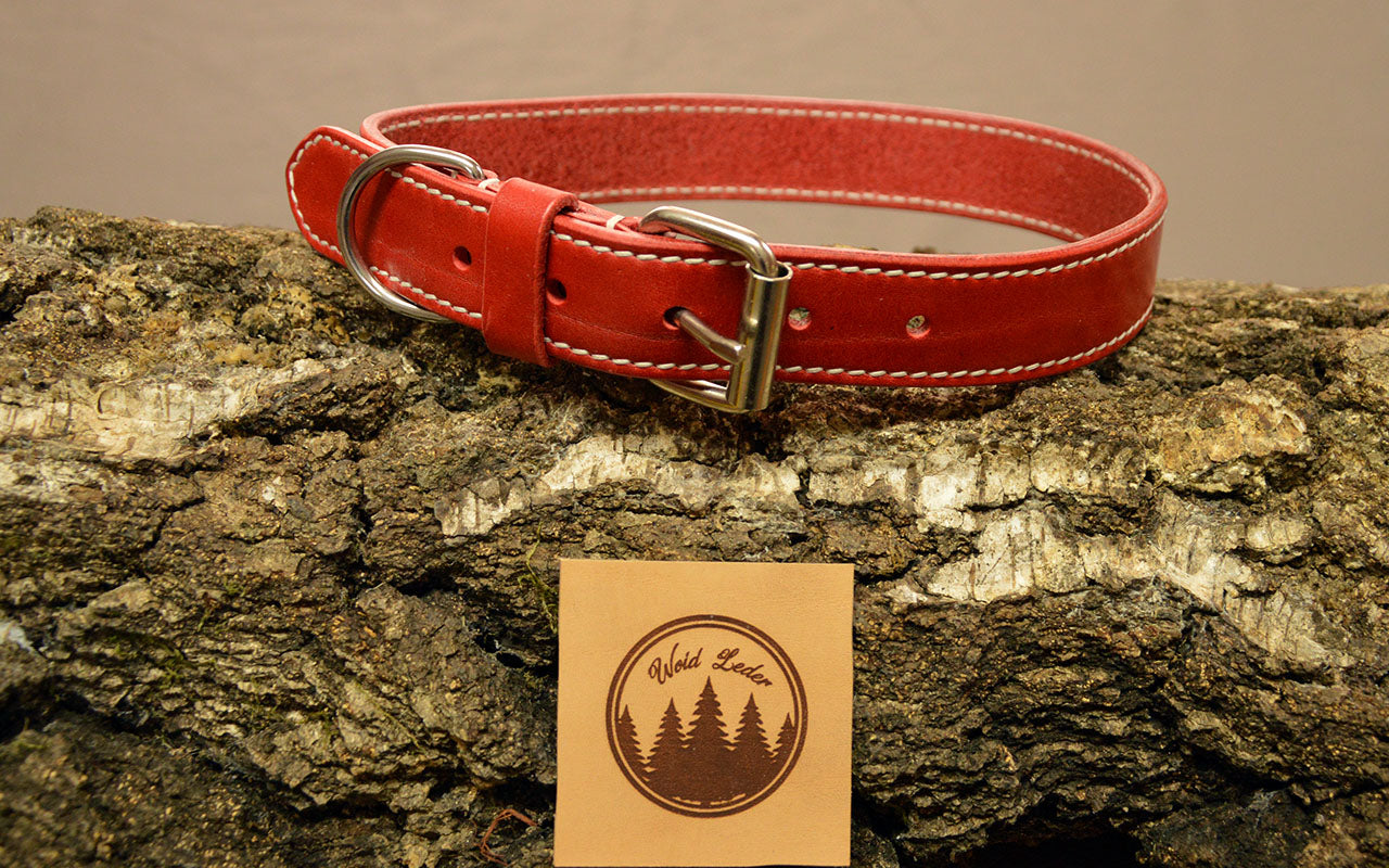 Hundehalsband Classic Soft mit Ziernaht