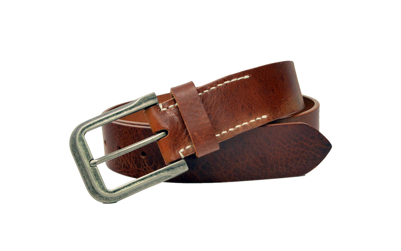 Ledergürtel Vintage 40mm ohne Ziernaht handgenäht