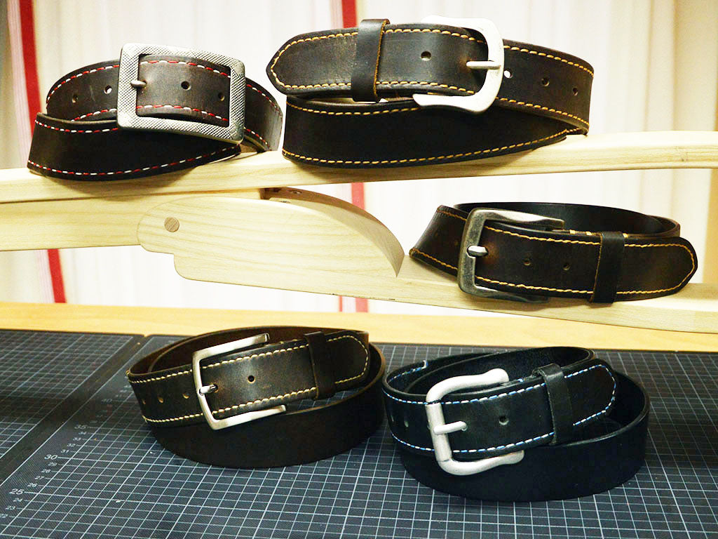 Ledergürtel Pull Up 30mm mit Ziernaht handgenäht