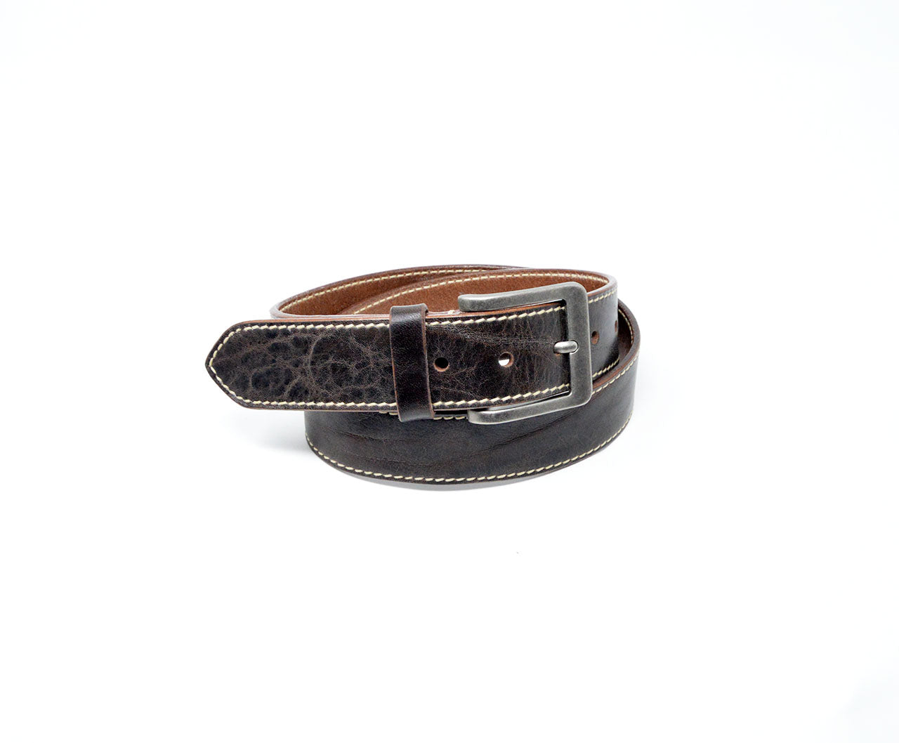 Ledergürtel Vintage 35mm mit Ziernaht handgenäht