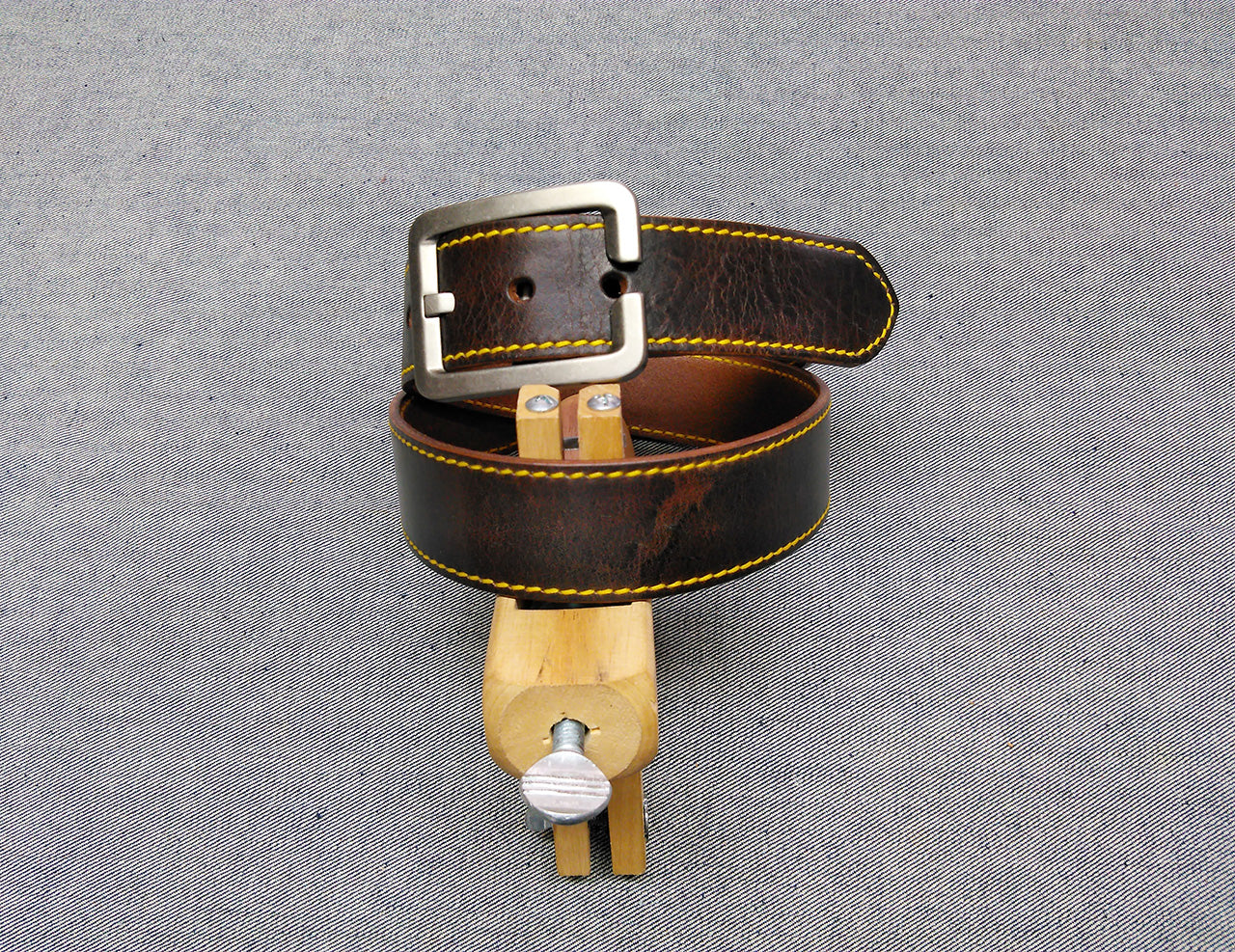 Ledergürtel Vintage 30mm mit Ziernaht handgenäht